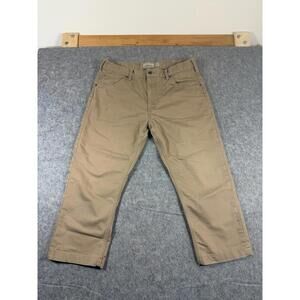 Patagonia Iron Clad Pants 36x23 Khaki Cotton Blend Shrunk Fit Mens Work Casual